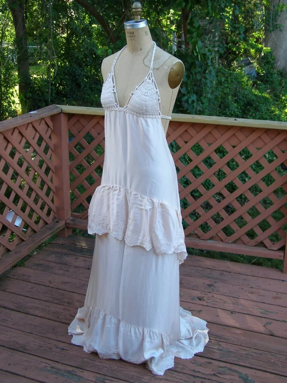 RARE nwt Patrizia Pepe size 8 Silk and Crochet Maxi Dress Light Petal Pink color - Picture 4 of 15